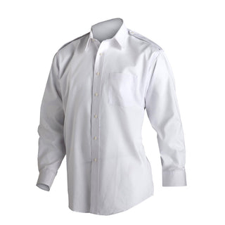 Uniform Trading Company Navy Men's White Long Sleeve Shirt Epaulets Officer CPO Dress Shirt 16.5 Neck / 34/35 Sleeve / U.S. Navy