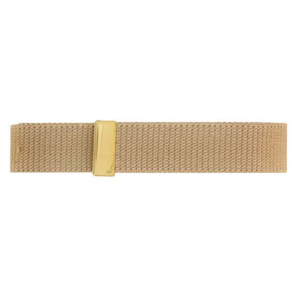 USMC Men's Khaki Cotton Web Belt - Gold Tip | Uniform Trading Company