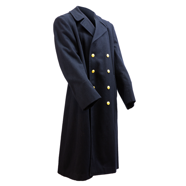 NAVY Men Bridgecoat Military Officer CPO USN Dress Blue Wool Overcoat ...