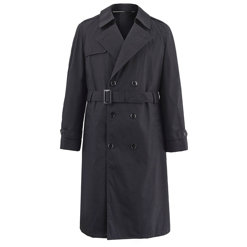 NAVY Men's All Weather Trench Coat Outerwear Military Rain Jacket ...