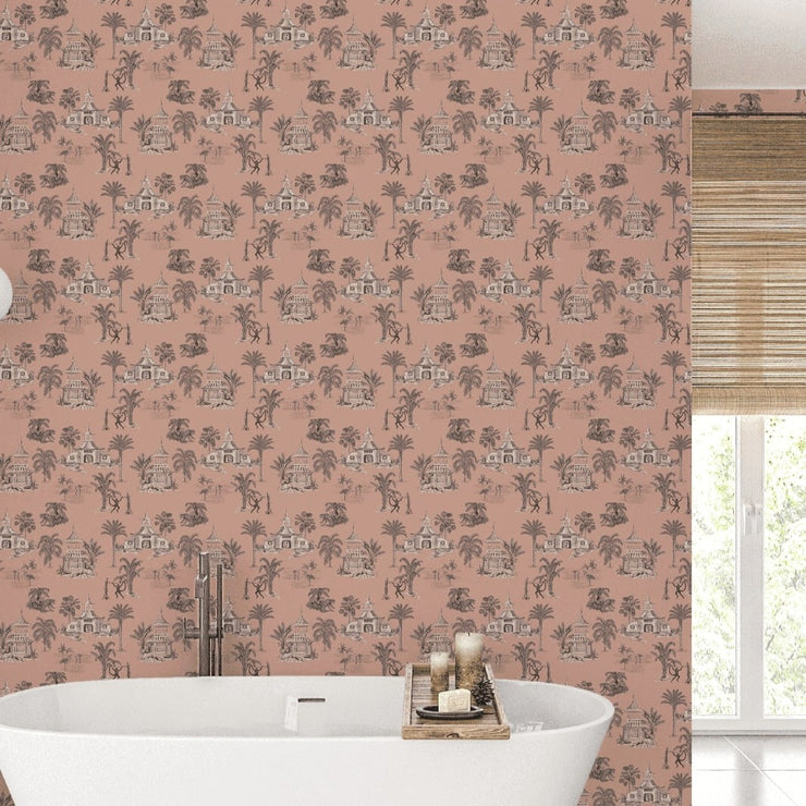 Pink Oriental Wallpaper Mural - Limited Abode