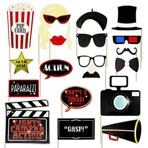 hollywood theme photo booth props