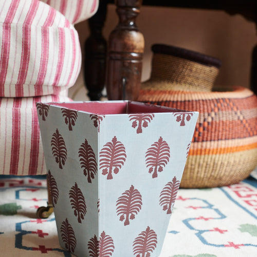 Gobi Red on Blue Waste Paper Basket