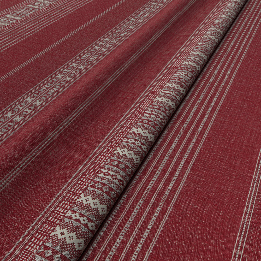Ethnic Stripe Red Fabric 4