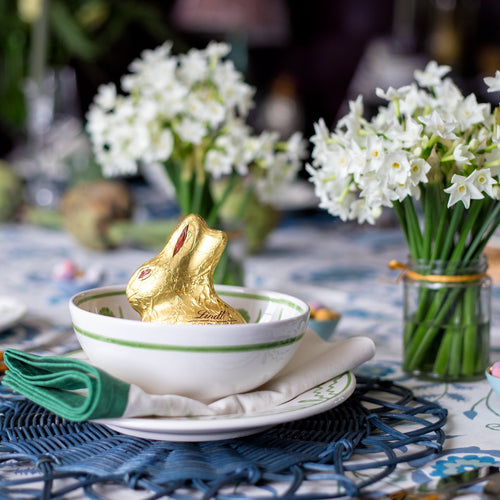 Green Summer Flower Ceramic Pudding Bowl