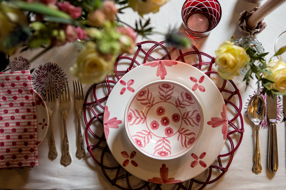 Pink Summer Flower Ceramic Pudding Bowl 3