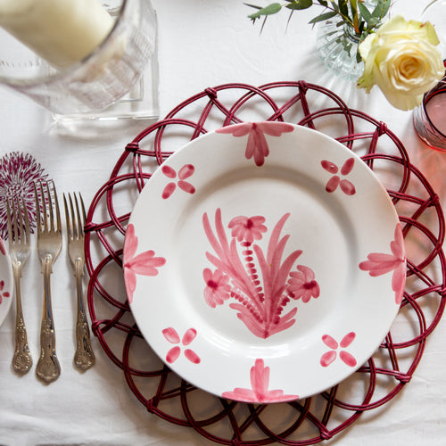 Pink Summer Flower Ceramic Large Plate