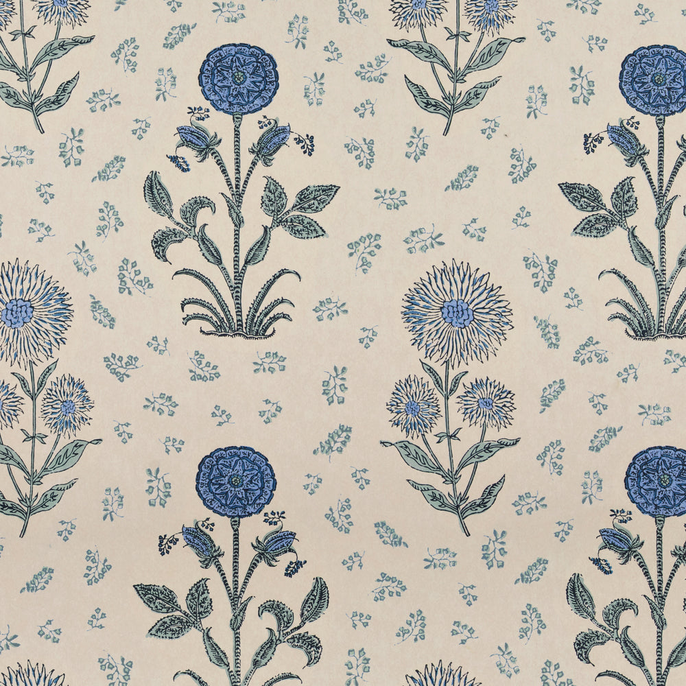 Magda Blue Wide-Width Wallpaper 4