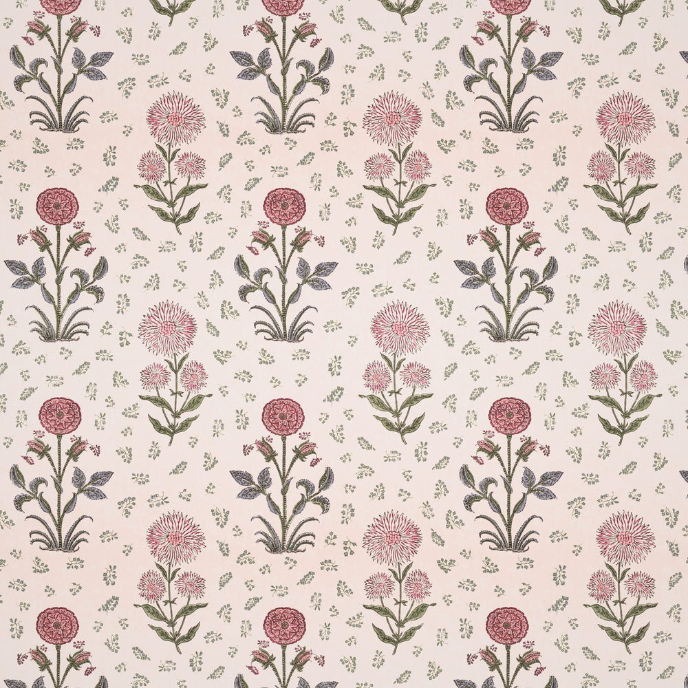 Magda Pink/Green Wide-Width Wallpaper Sample 1