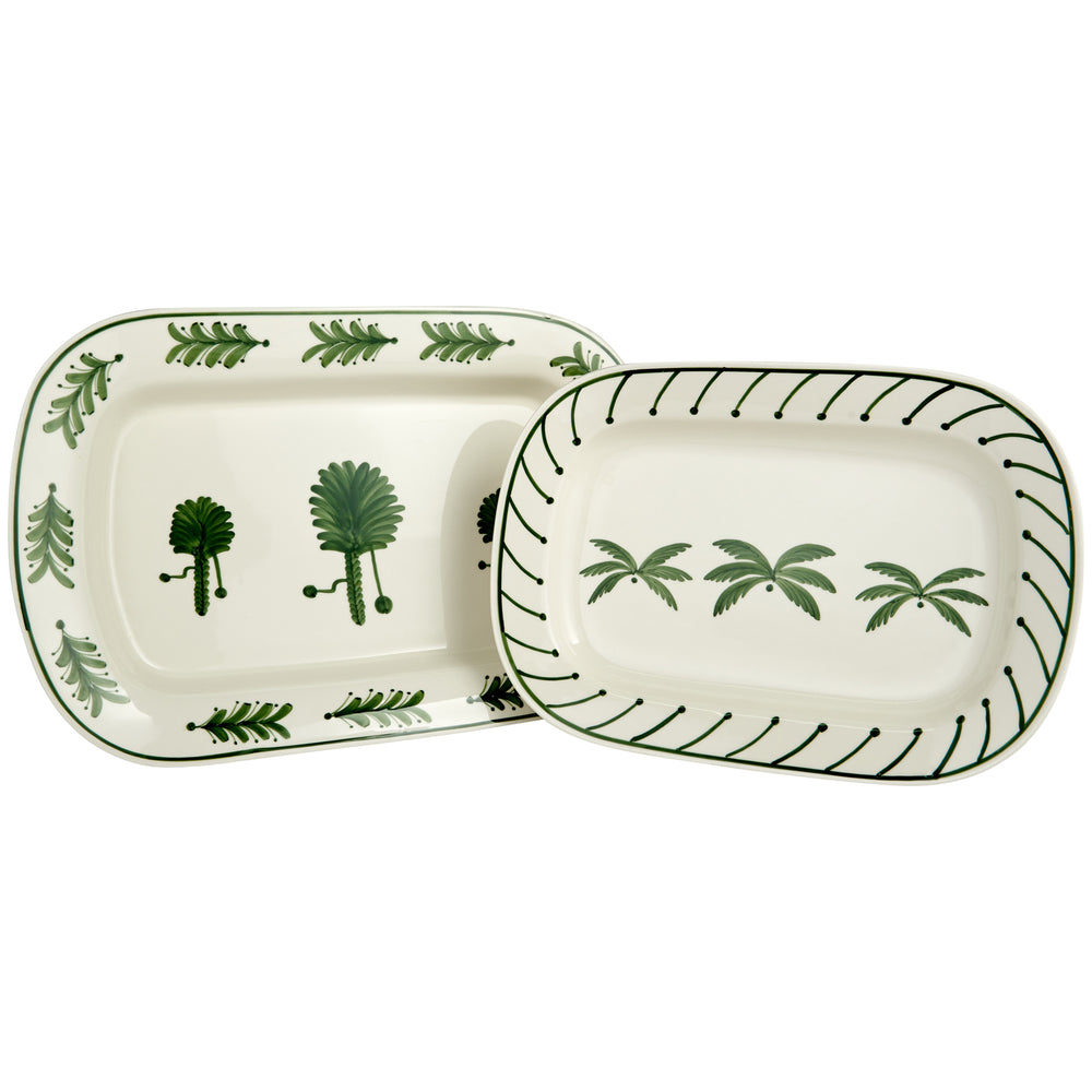 Green Medium Palm Tree Ceramic Serving Platter 3