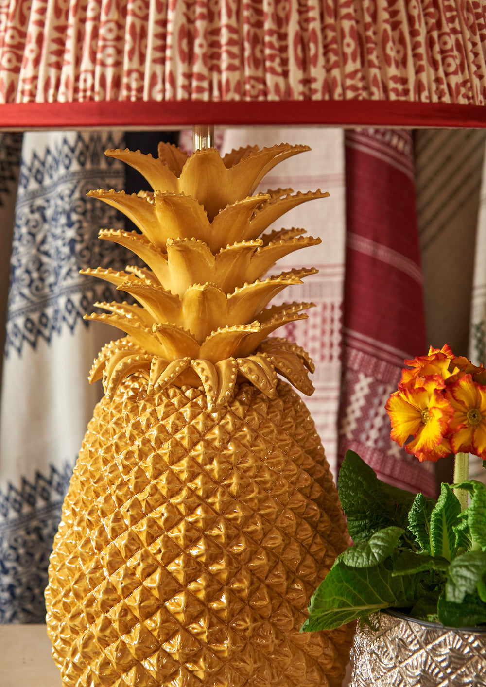 Mustard Pineapple Ceramic Lamp Base 9