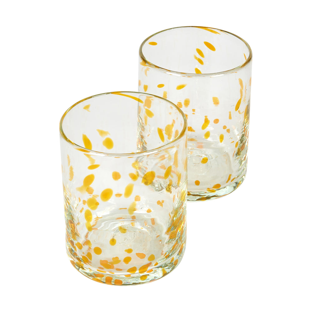 Honey Confetti Murano Glass Tumbler 2