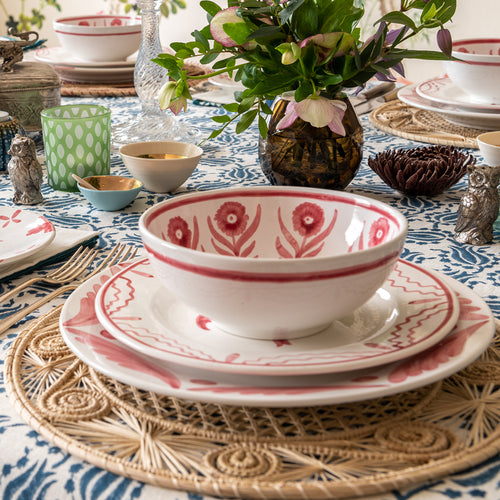 Pink Summer Flower Ceramic Medium Plate