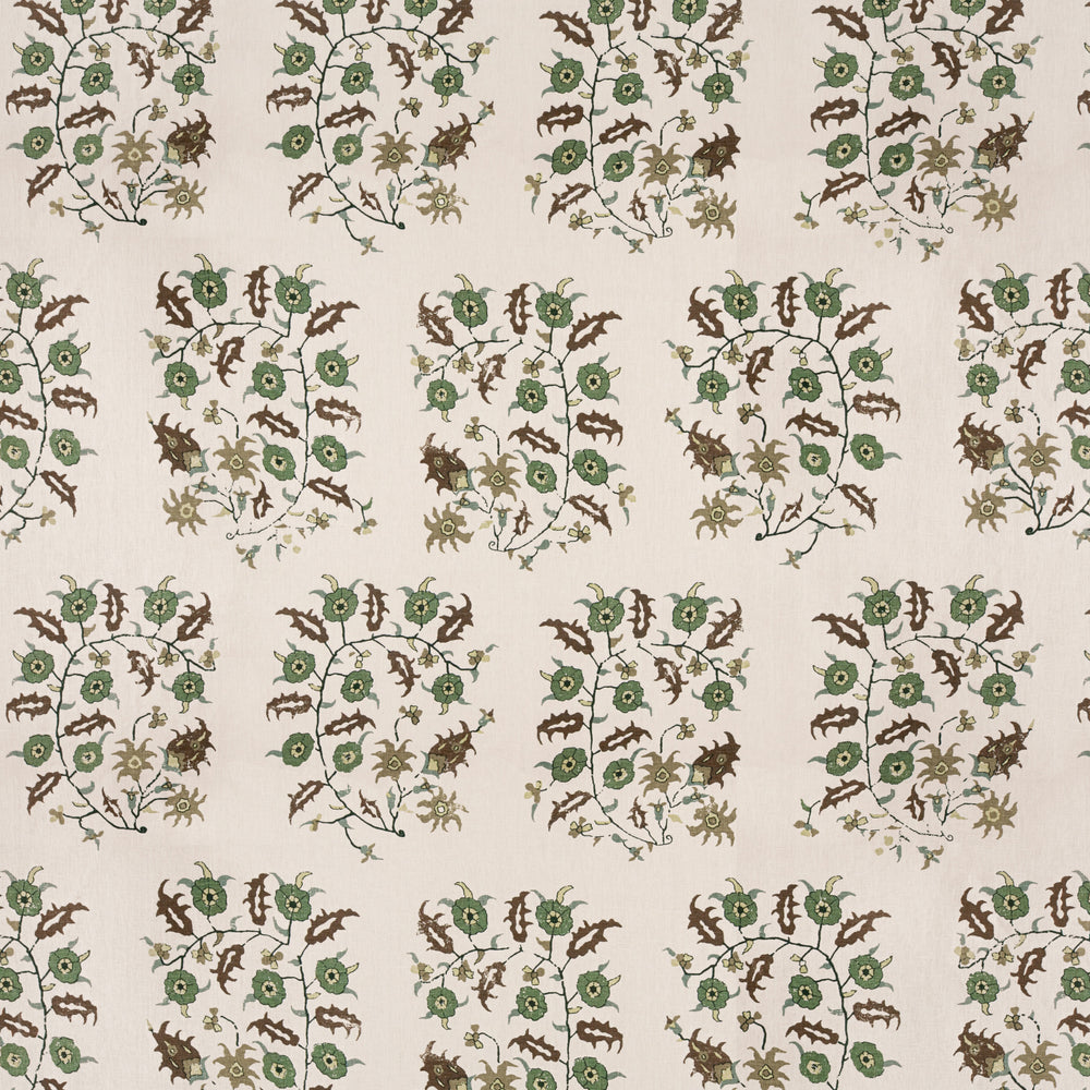 Samode Green/Taupe Fabric 1