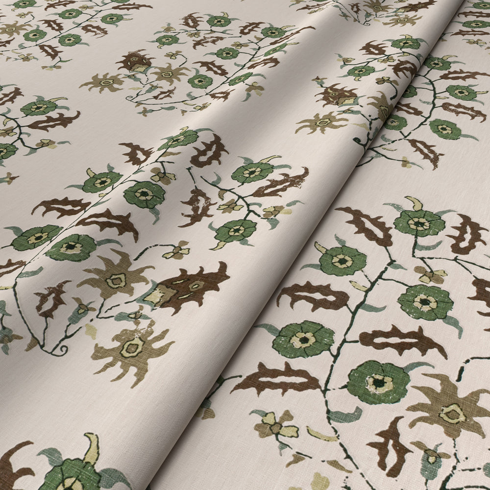 Samode Green/Taupe Fabric 4