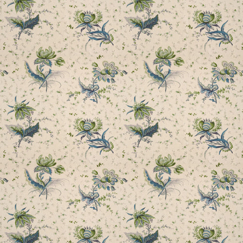 Thistle Flower Blue/Green Fabric