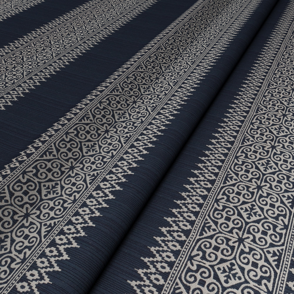Totem Vertical Stripe Blue Fabric 7