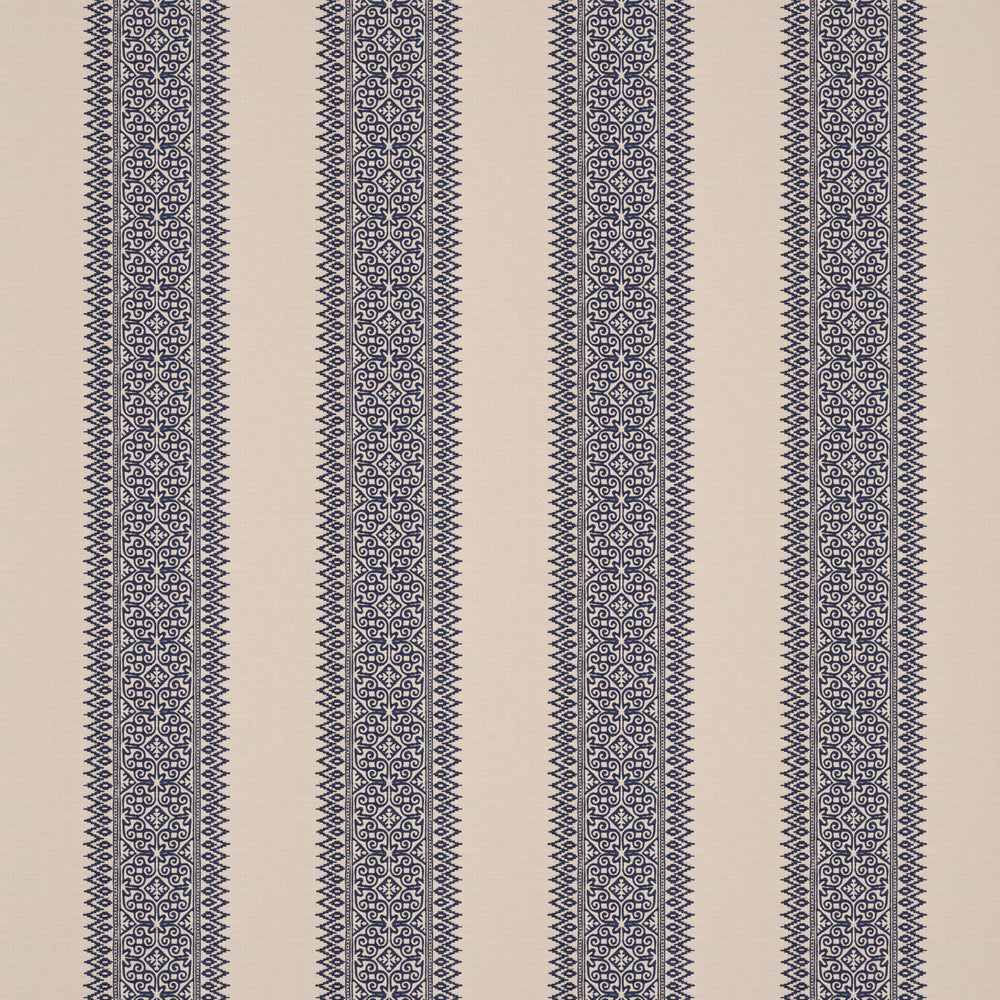 Totem Vertical Stripe Blue Fabric 1