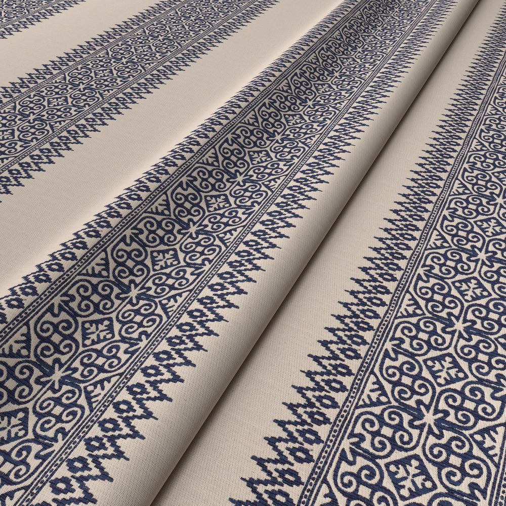 Totem Vertical Stripe Blue Fabric 4