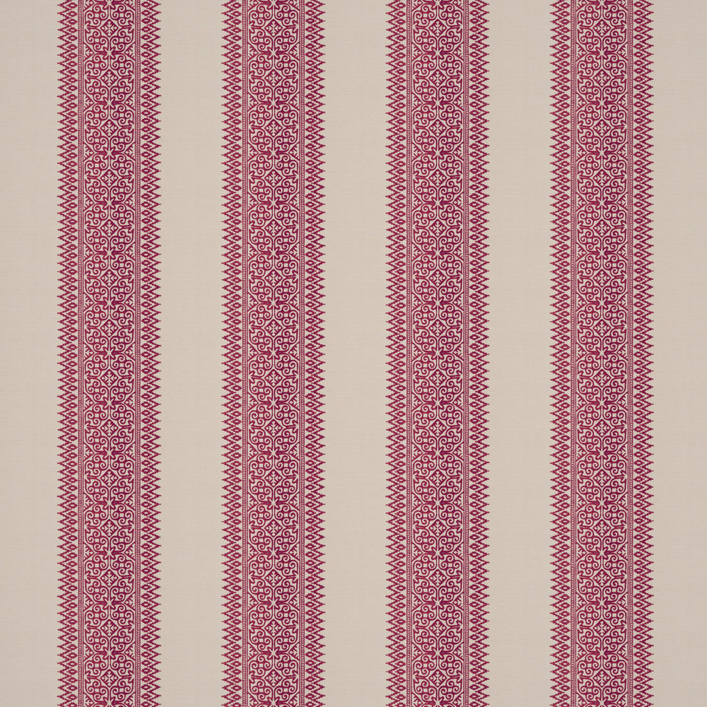 Totem Vertical Stripe Red Fabric 1