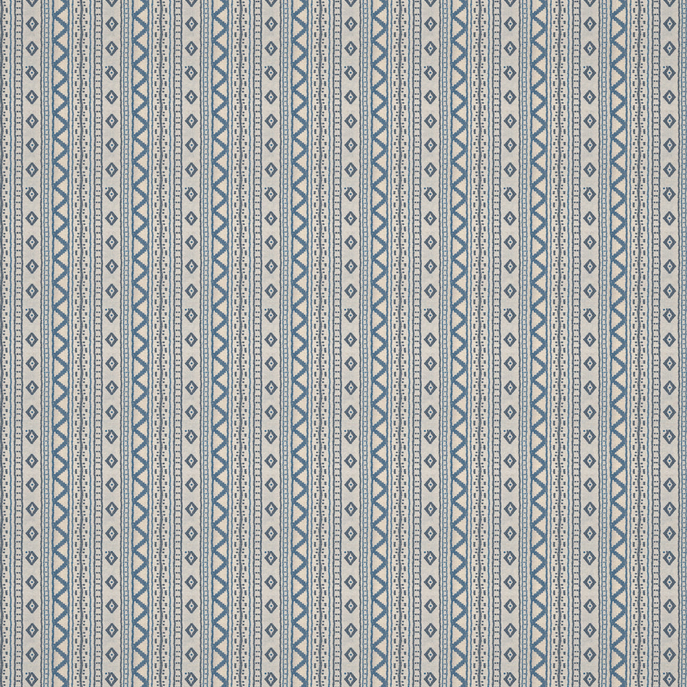 Andean Vertical Stripe Blue Fabric 1