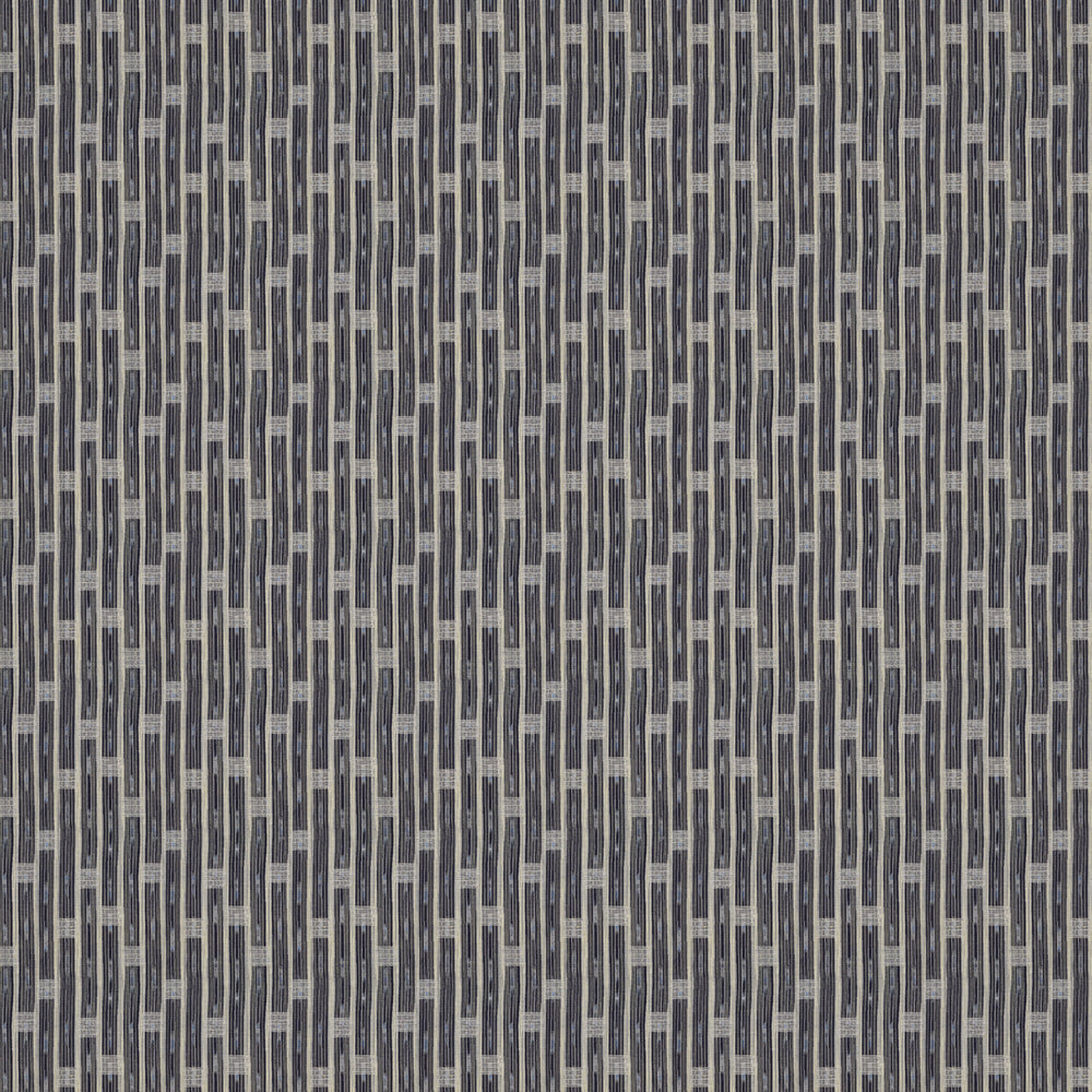 Inca Vertical Stripe Indigo Fabric 1