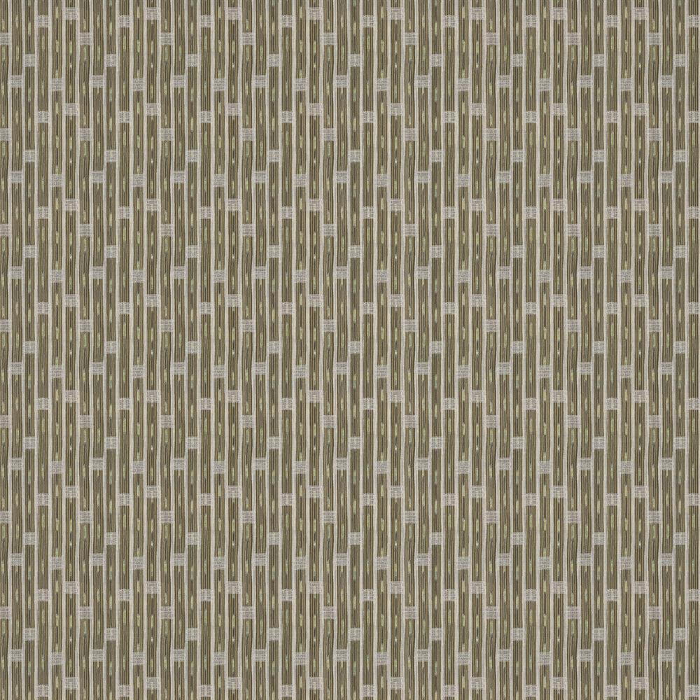 Inca Vertical Stripe Olive/Brown Fabric 1