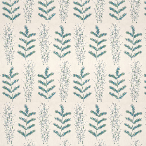 Madras Leaf Teal Fabric