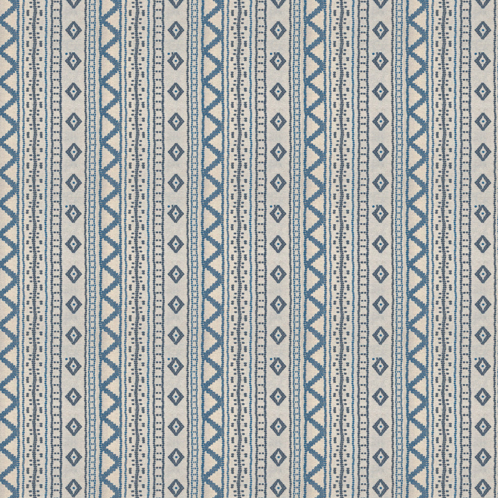 Andean Vertical Stripe Blue Fabric 4