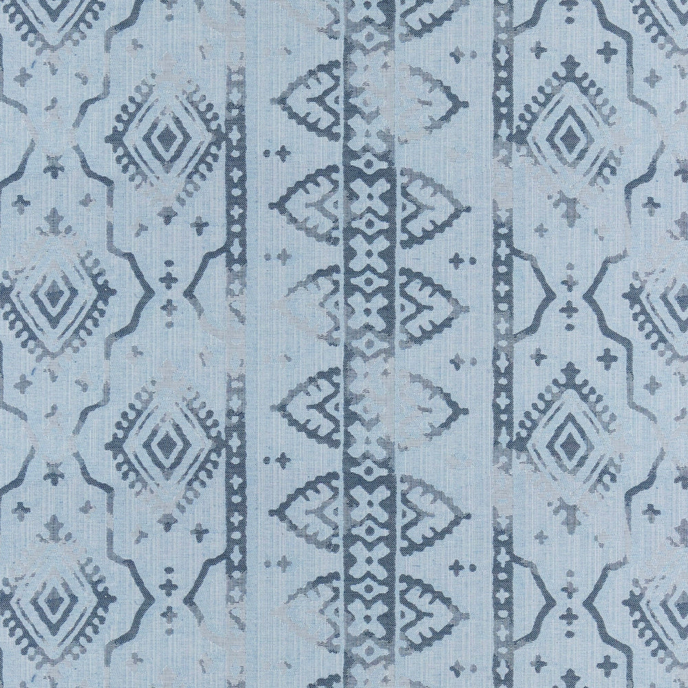 Diamond Border Stripe Blue Fabric 4