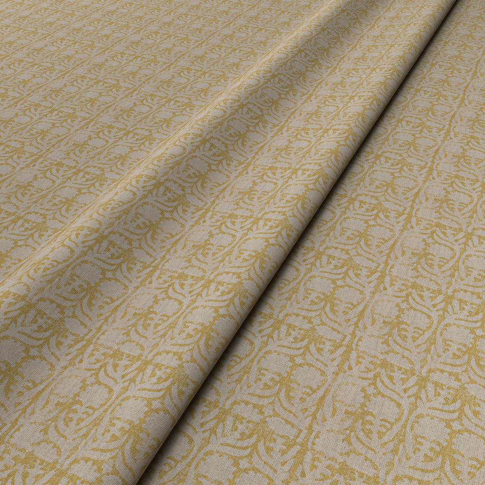 Ashok Yellow on Natural Fabric 6