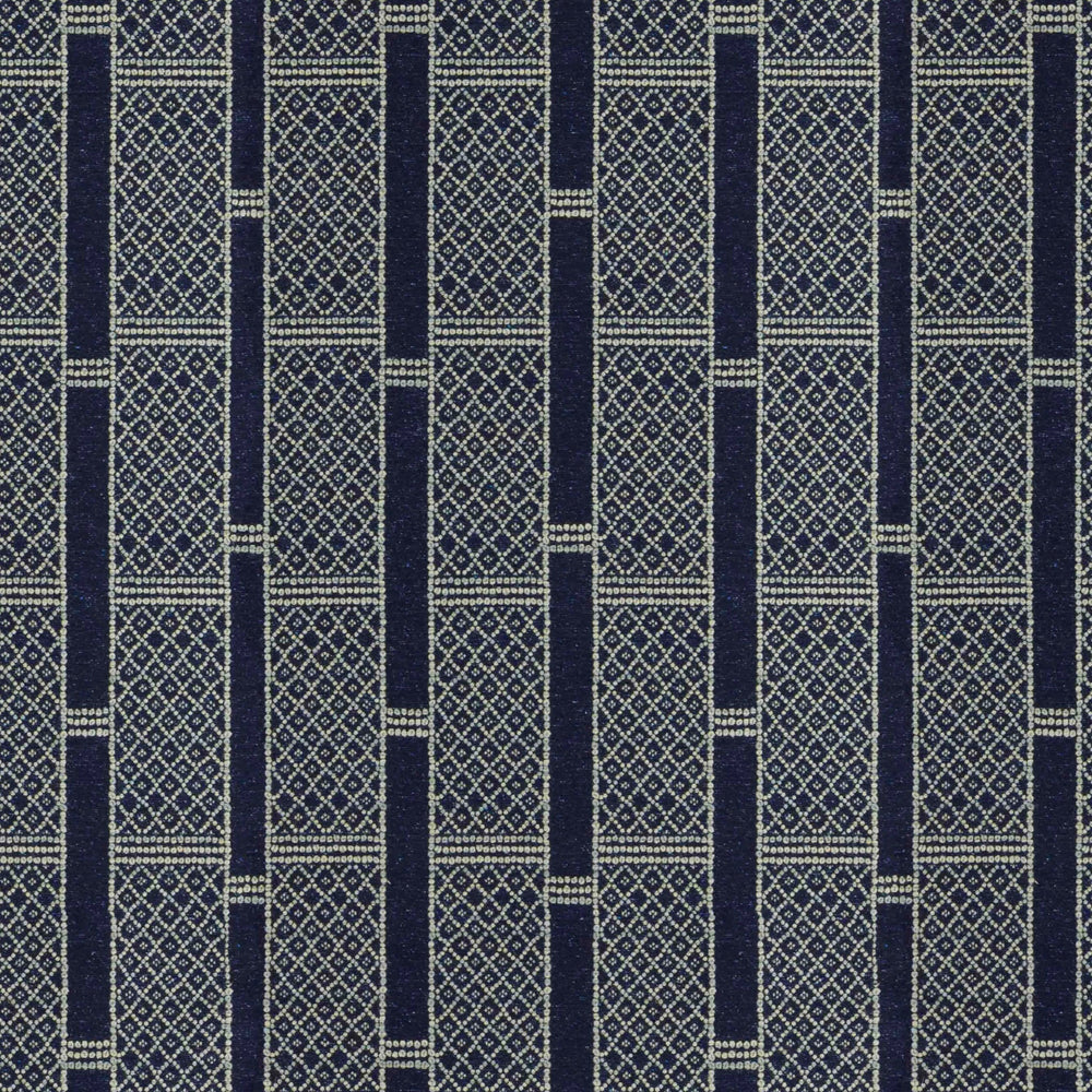 Stripe & Diamonds Indigo Fabric 3