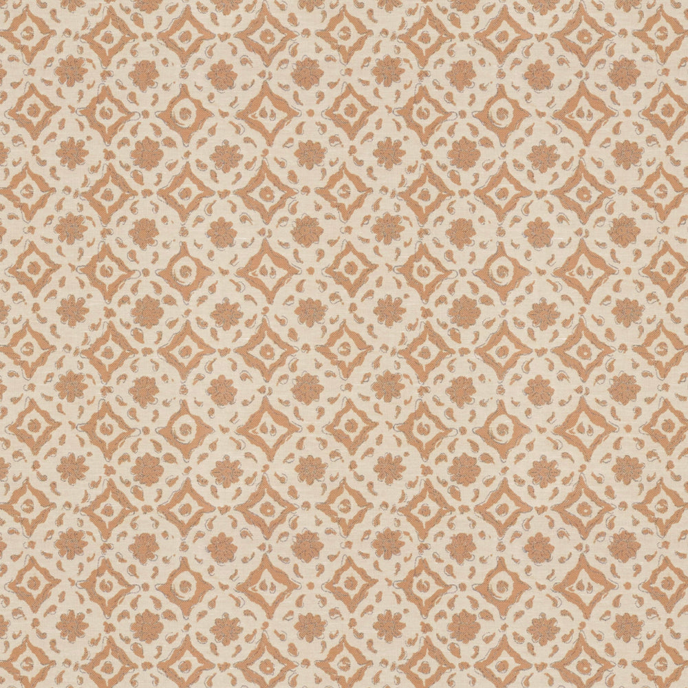 Floral Tile Cinnamon Fabric 4