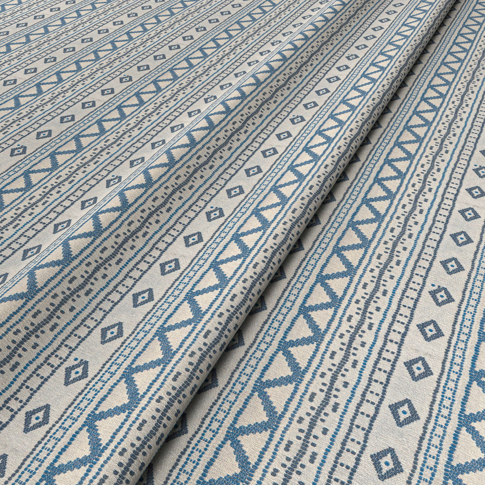Andean Vertical Stripe Blue Fabric 6