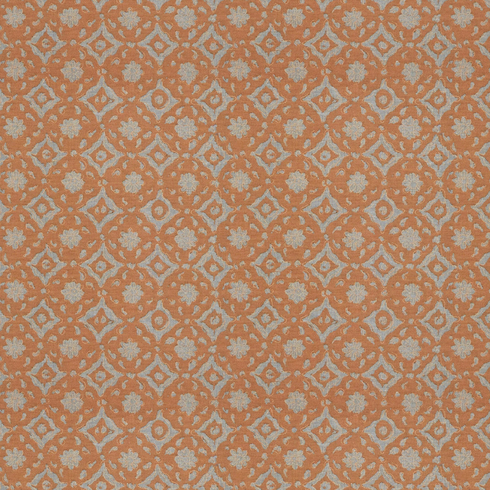 Floral Tile Cinnamon Fabric 8