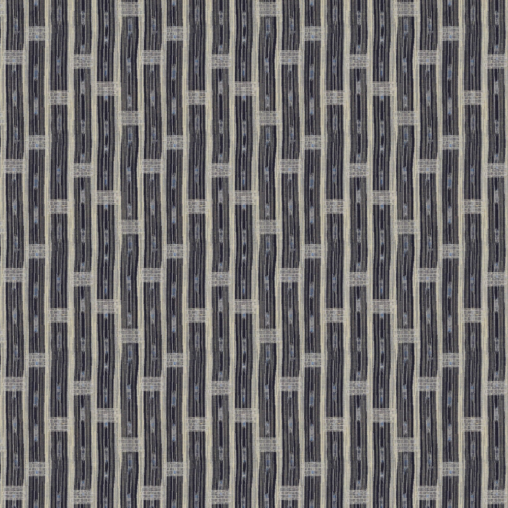 Inca Vertical Stripe Indigo Fabric 4