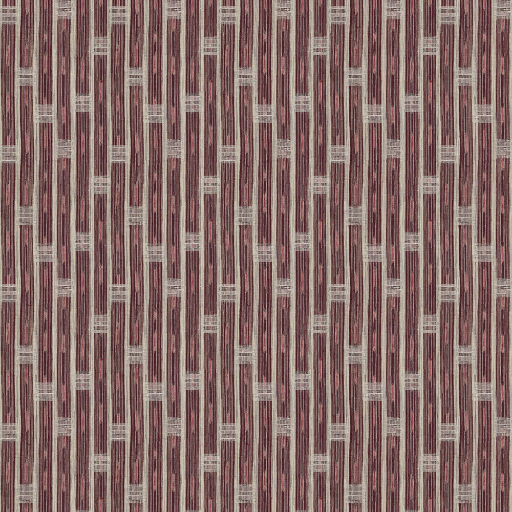 Inca Vertical Stripe Red Fabric 3