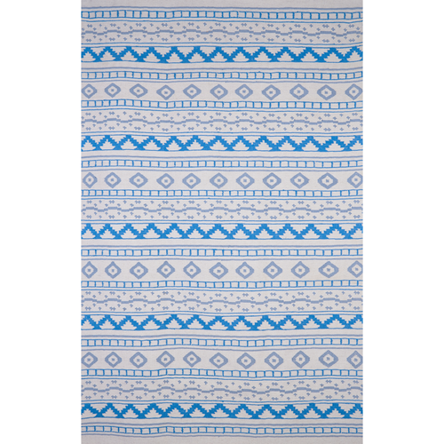 Blue on White Azteca Rug