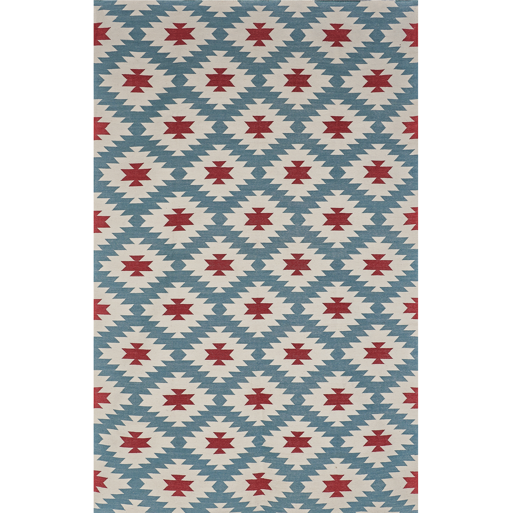 Blue and Red Diamond Rug 1