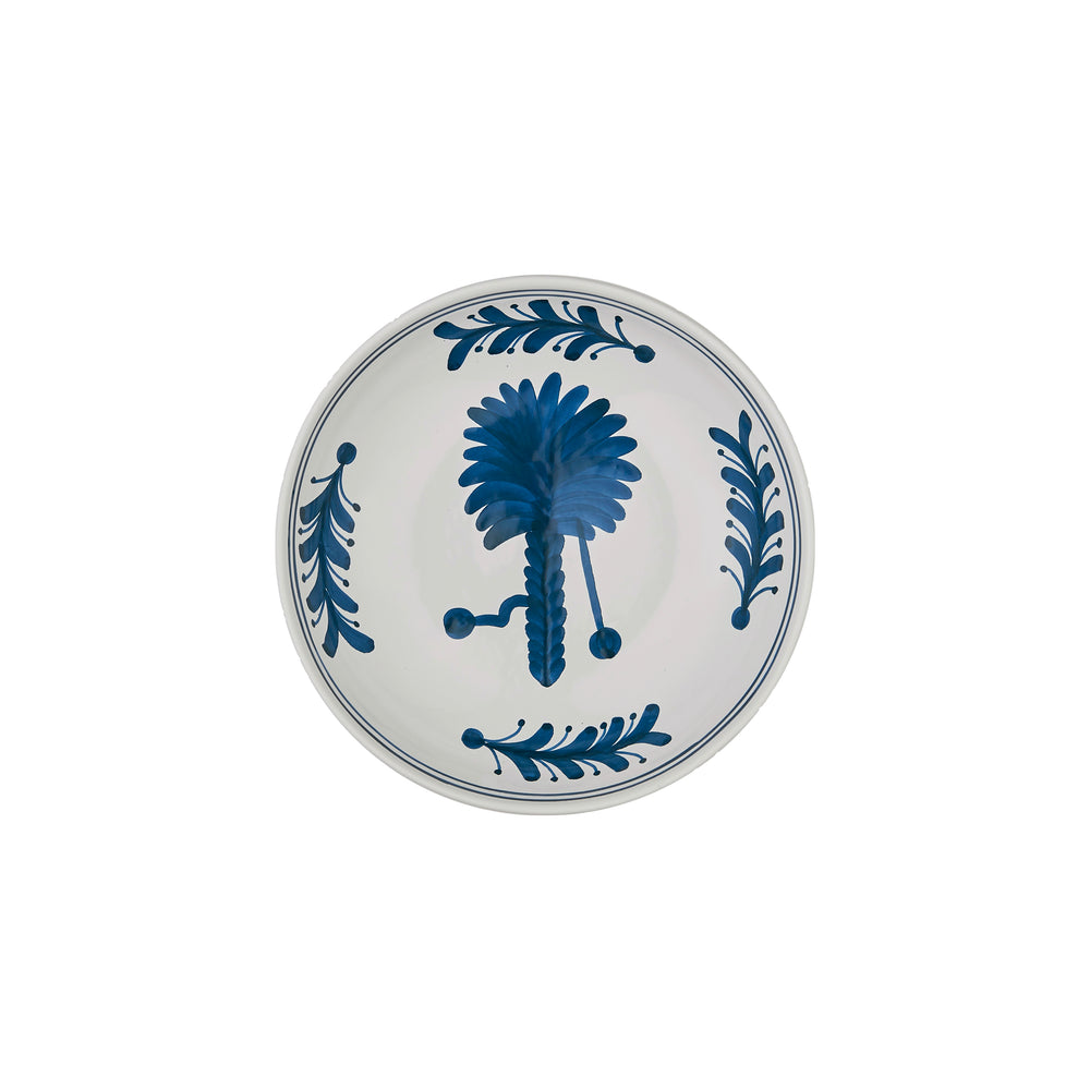 Blue Palm Tree Ceramic Shallow Bowl 1