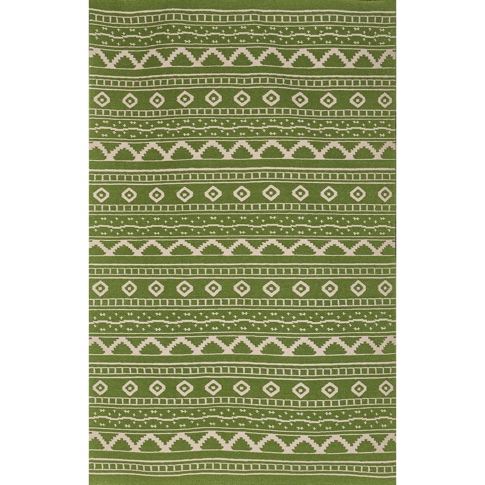 White on Green Azteca Rug 1