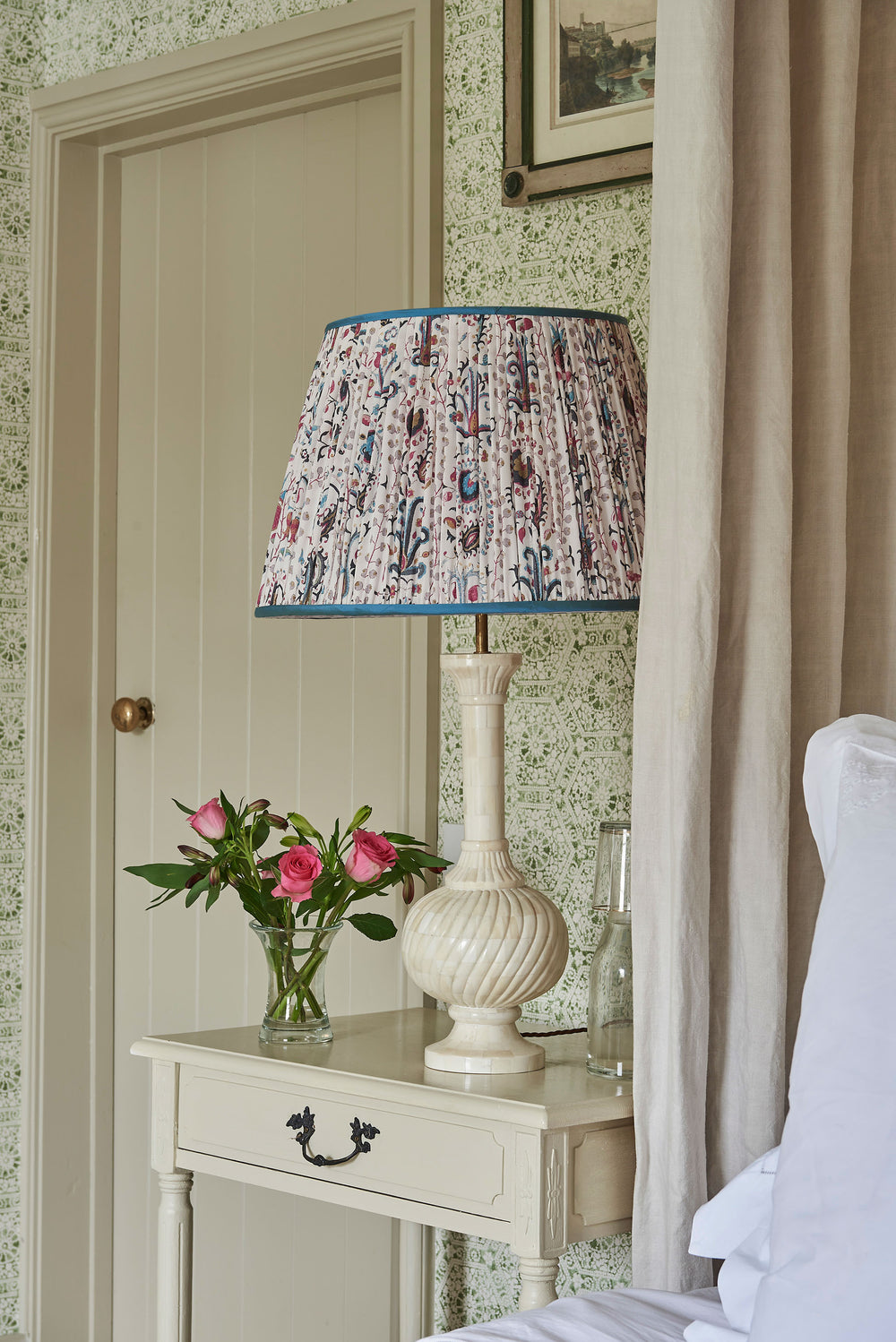 Mughal Lampshade with Light Blue Trim 2