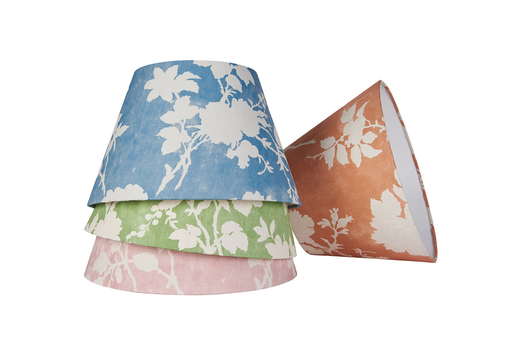 Flowerberry Blue Laminated Pembroke Lampshade 2