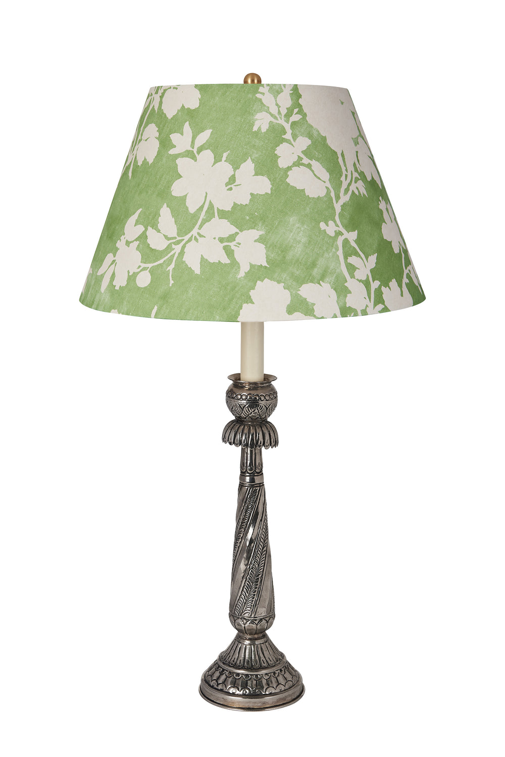 Flowerberry Green Laminated Pembroke Lampshade 4