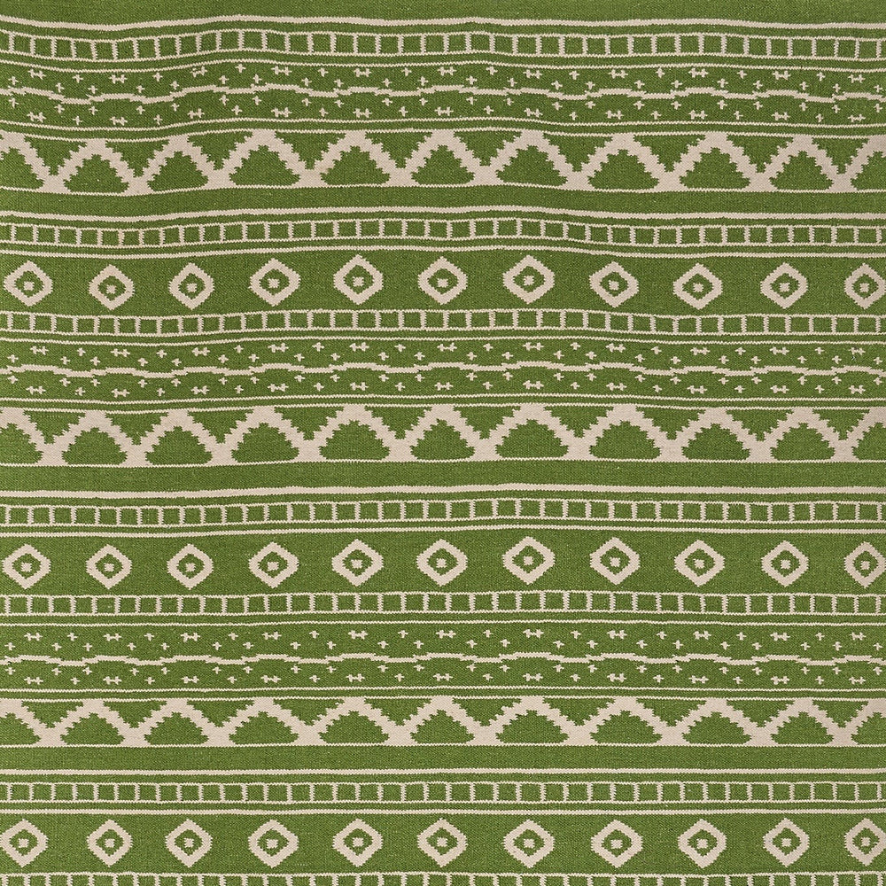 White on Green Azteca Rug 2