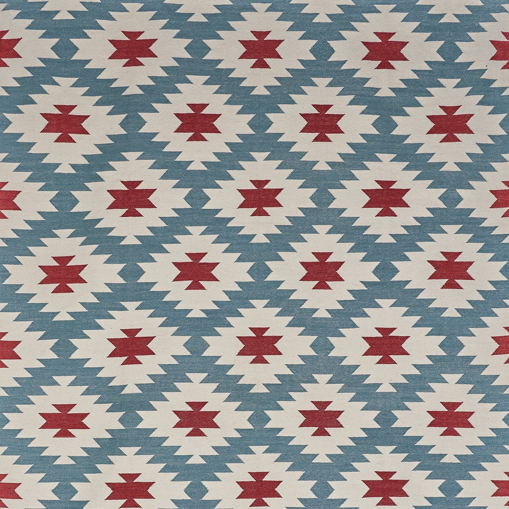 Blue and Red Diamond Rug 3