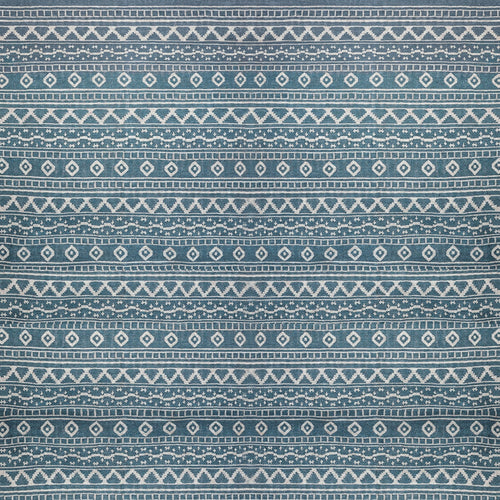 White on Turquoise Azteca Rug