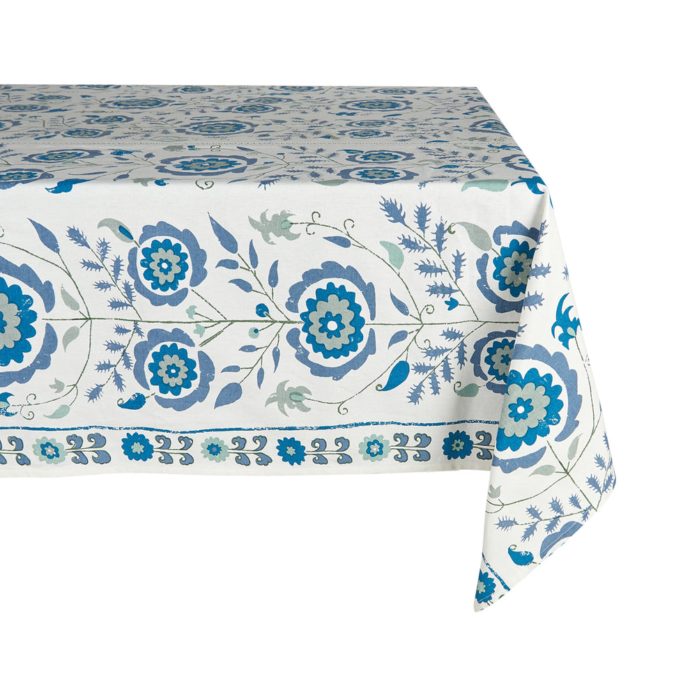 Simla Blue and Green Tablecloth 1