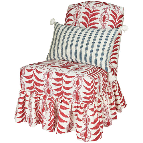 Slipper Chair in Zanzibar Raspberry with Loose Pleated Skirt