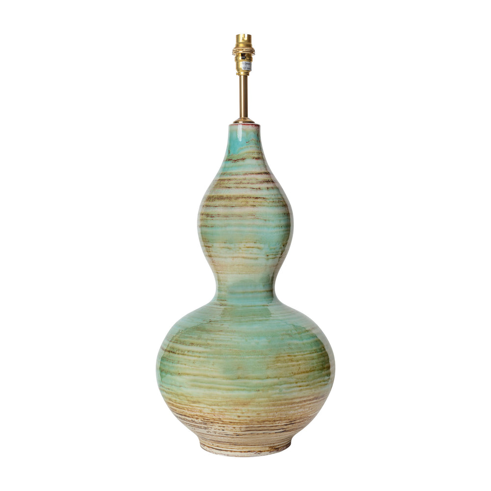 Aqua Double Gourd Ceramic Lamp Base 1